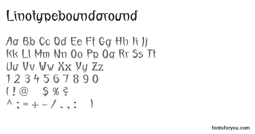 Linotypeboundaround-fontti – aakkoset, numerot, erikoismerkit