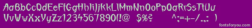 Linotypeboundaround Font – Green Fonts on Purple Background
