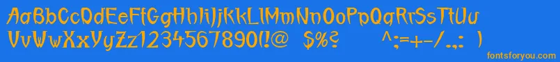 Linotypeboundaround Font – Orange Fonts on Blue Background