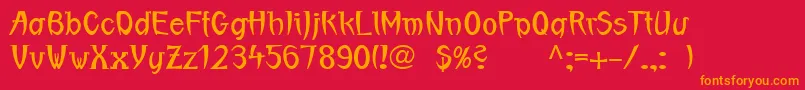 Linotypeboundaround Font – Orange Fonts on Red Background