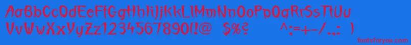 Linotypeboundaround Font – Red Fonts on Blue Background