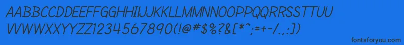 SfCartoonistHandScItalic Font – Black Fonts on Blue Background