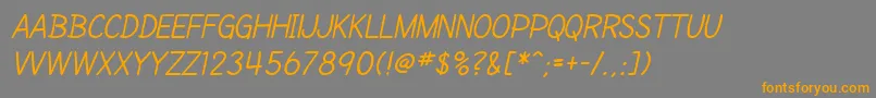 SfCartoonistHandScItalic-fontti – oranssit fontit harmaalla taustalla