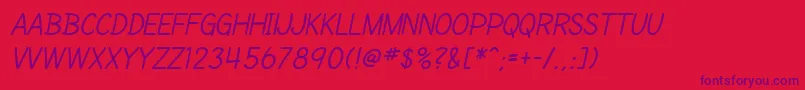 SfCartoonistHandScItalic Font – Purple Fonts on Red Background