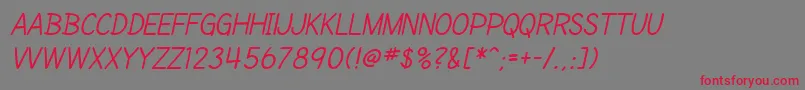 SfCartoonistHandScItalic-Schriftart – Rote Schriften auf grauem Hintergrund