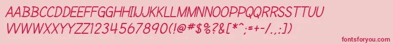 SfCartoonistHandScItalic Font – Red Fonts on Pink Background