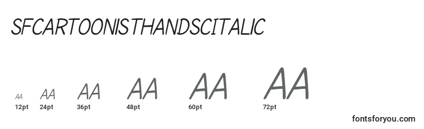 Размеры шрифта SfCartoonistHandScItalic