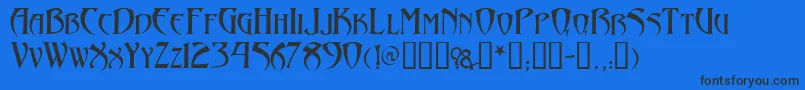 Arthur Gothic Font – Black Fonts on Blue Background