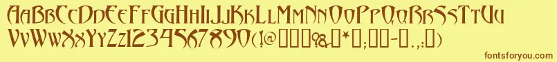 Arthur Gothic Font – Brown Fonts on Yellow Background