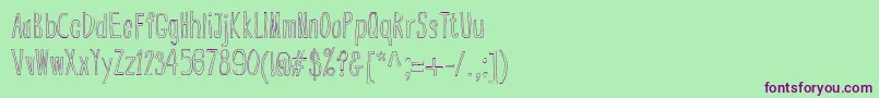 フォントBsdCranberryBog – 緑の背景に紫のフォント