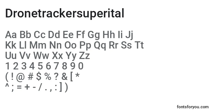 Fuente Dronetrackersuperital - alfabeto, números, caracteres especiales