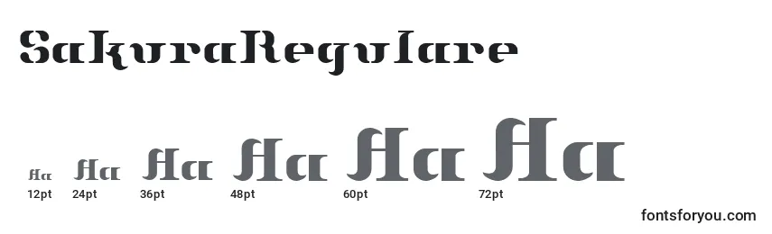 Größen der Schriftart SakuraRegulare