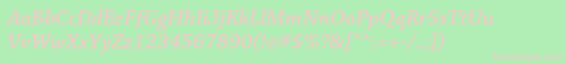 ChaparralproSemibolditsubh Font – Pink Fonts on Green Background