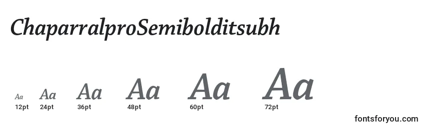 ChaparralproSemibolditsubh Font Sizes