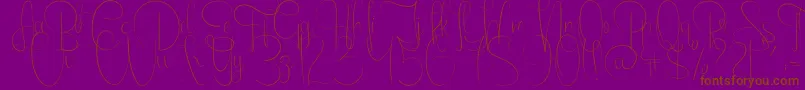 EmanuelaLight-fontti – ruskeat fontit violetilla taustalla