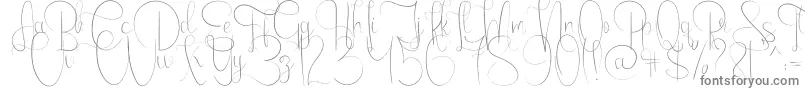 EmanuelaLight-fontti – harmaat kirjasimet valkoisella taustalla