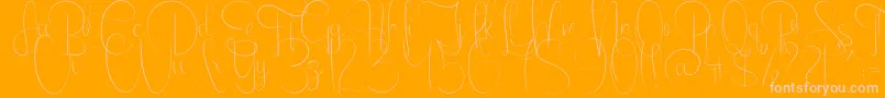 Czcionka EmanuelaLight – różowe czcionki na pomarańczowym tle