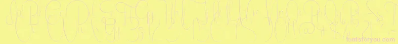EmanuelaLight-fontti – vaaleanpunaiset fontit keltaisella taustalla