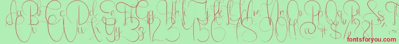 Шрифт EmanuelaLight – красные шрифты на зелёном фоне