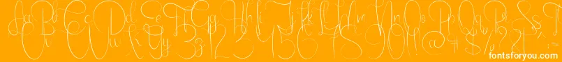 EmanuelaLight-Schriftart – Weiße Schriften auf orangefarbenem Hintergrund