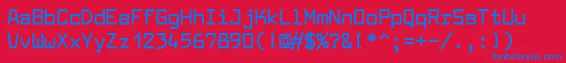 フォントLarabiefontBold – 赤い背景に青い文字