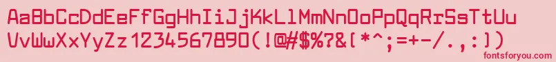 フォントLarabiefontBold – ピンクの背景に赤い文字