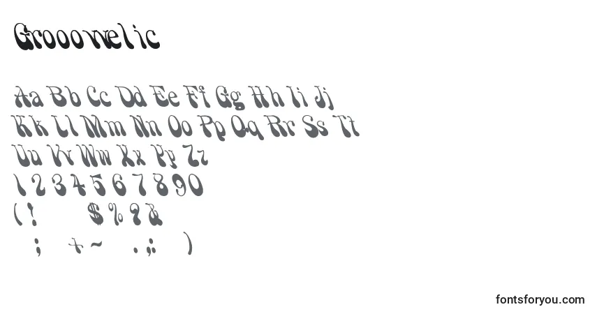 Grooovvelic-fontti – aakkoset, numerot, erikoismerkit