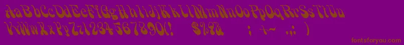 Grooovvelic Font – Brown Fonts on Purple Background