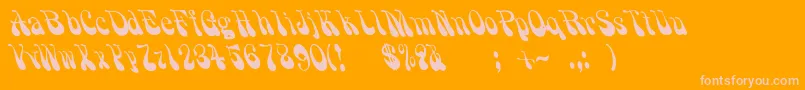 Grooovvelic Font – Pink Fonts on Orange Background