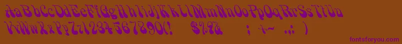 Grooovvelic Font – Purple Fonts on Brown Background