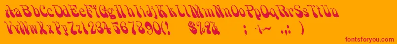 Grooovvelic Font – Red Fonts on Orange Background