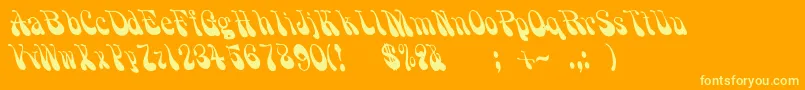 Grooovvelic-Schriftart – Gelbe Schriften auf orangefarbenem Hintergrund