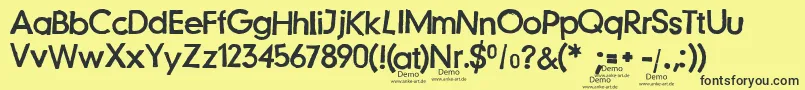 fuente JustanotherstampfontDemo – Fuentes Negras Sobre Fondo Amarillo