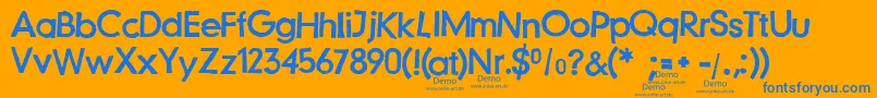 JustanotherstampfontDemo Font – Blue Fonts on Orange Background