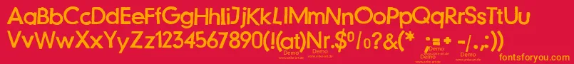 JustanotherstampfontDemo Font – Orange Fonts on Red Background