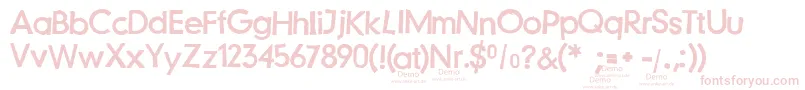 Fonte JustanotherstampfontDemo – fontes rosa em um fundo branco