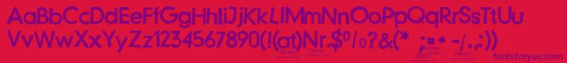 JustanotherstampfontDemo Font – Purple Fonts on Red Background