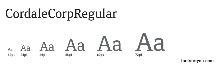CordaleCorpRegular Font Sizes