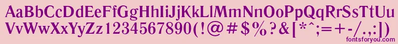 Fonte LiteraturnayacBold – fontes roxas em um fundo rosa