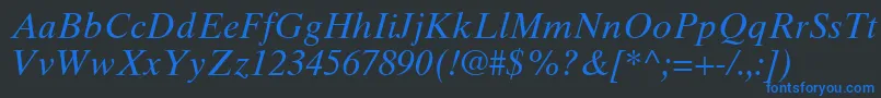 TimesTenCeItalic Font – Blue Fonts on Black Background