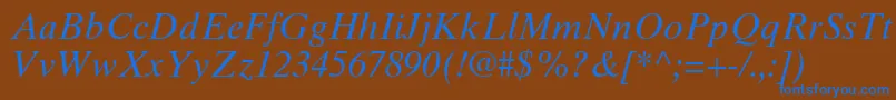 TimesTenCeItalic Font – Blue Fonts on Brown Background