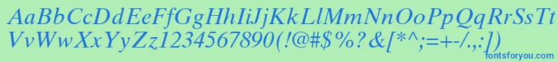 フォントTimesTenCeItalic – 青い文字は緑の背景です。