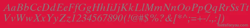 TimesTenCeItalic Font – Gray Fonts on Red Background