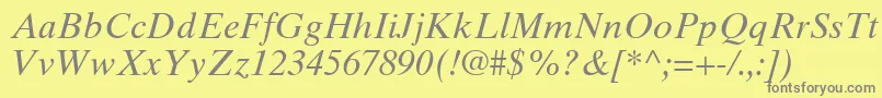 TimesTenCeItalic Font – Gray Fonts on Yellow Background