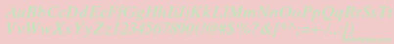 TimesTenCeItalic Font – Green Fonts on Pink Background