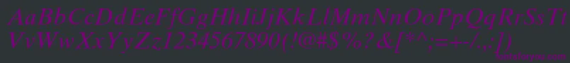 TimesTenCeItalic Font – Purple Fonts on Black Background