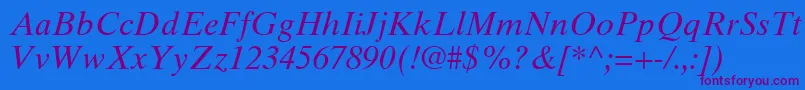 TimesTenCeItalic Font – Purple Fonts on Blue Background