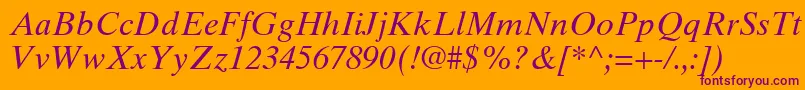 TimesTenCeItalic Font – Purple Fonts on Orange Background