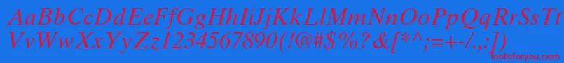 TimesTenCeItalic Font – Red Fonts on Blue Background