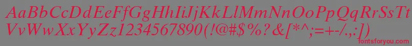 Шрифт TimesTenCeItalic – красные шрифты на сером фоне
